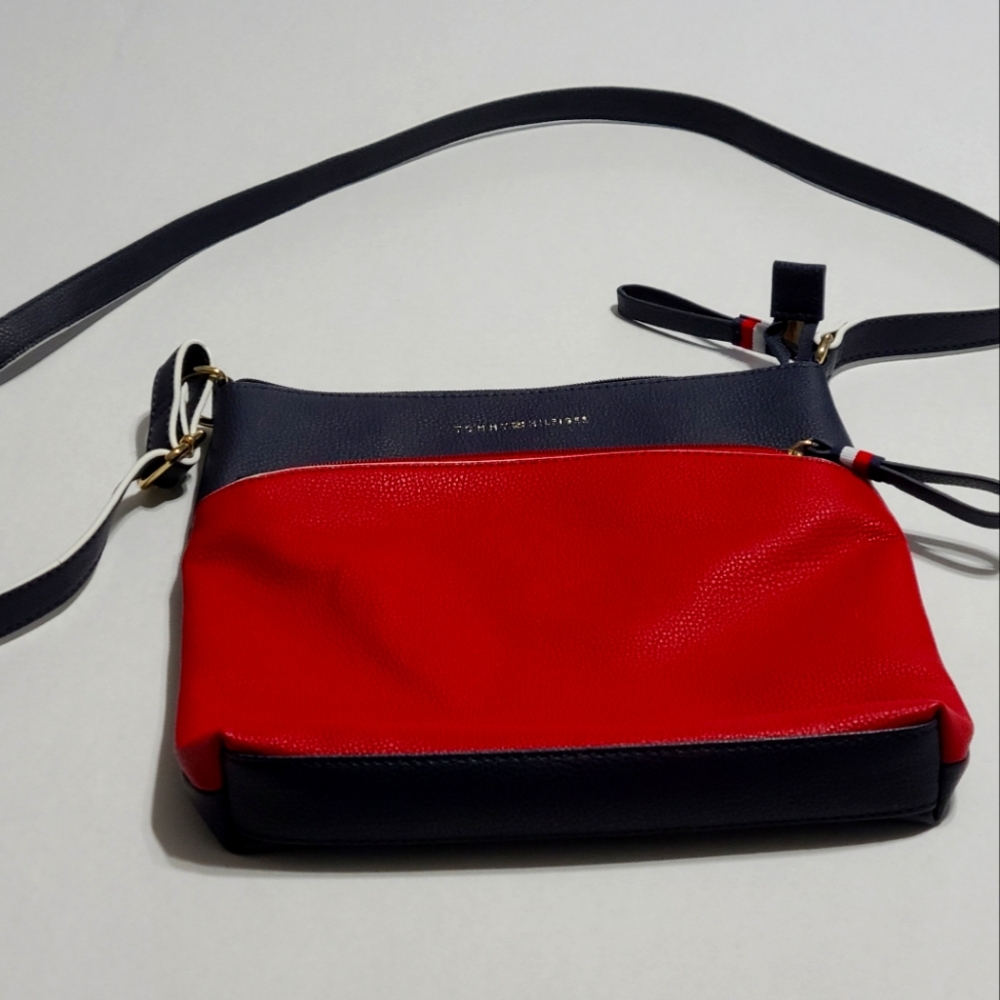 Tommy Hilfiger Red, Blue and White Crossbody Bag
